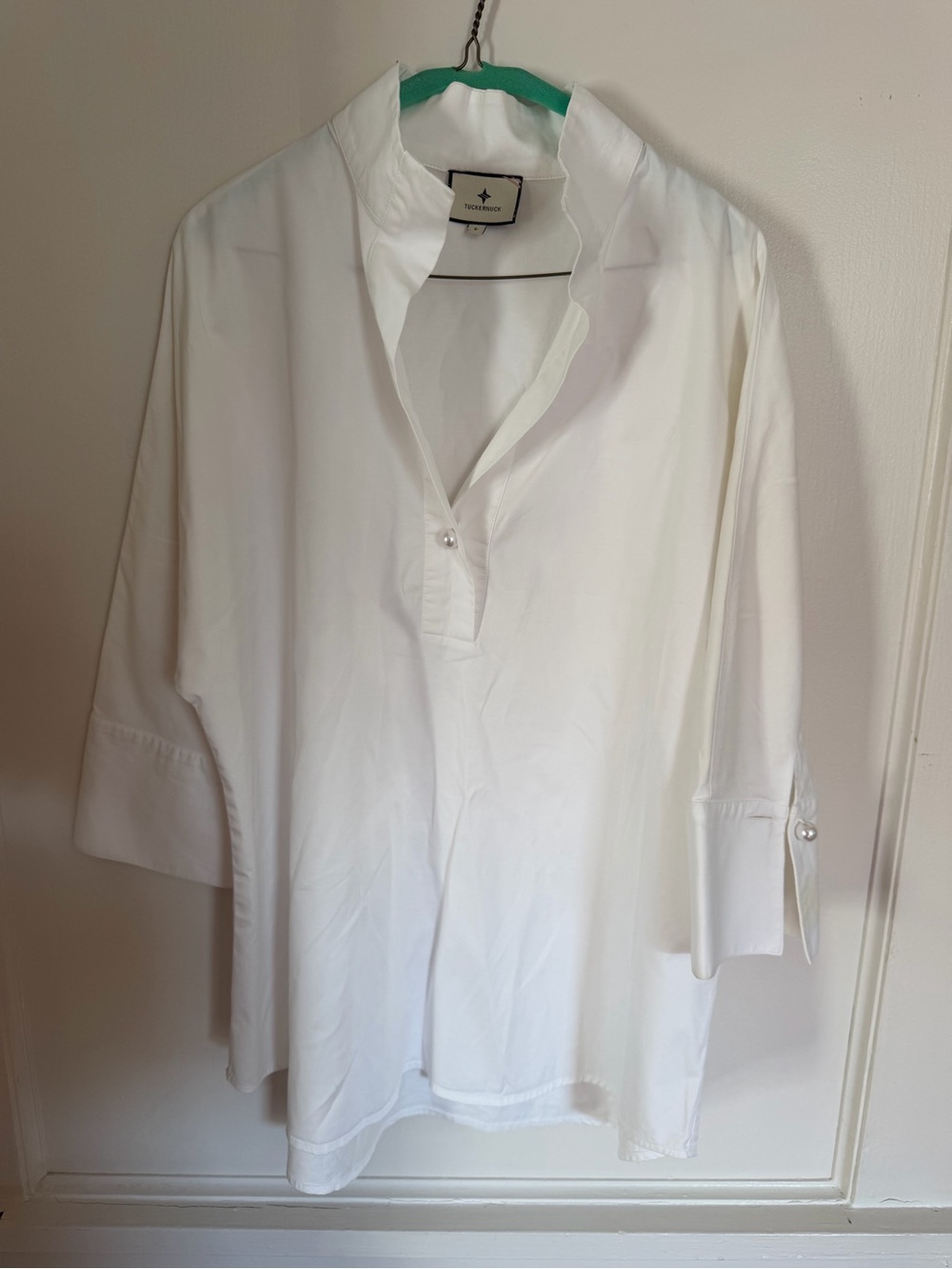 Tuckernuck Blanc Willow Blouse White Popover Tunic large